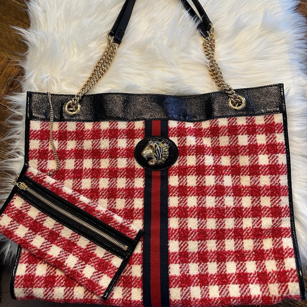 ❤️🖤RARE COLORWAY Gucci Rajah Tote🖤❤️